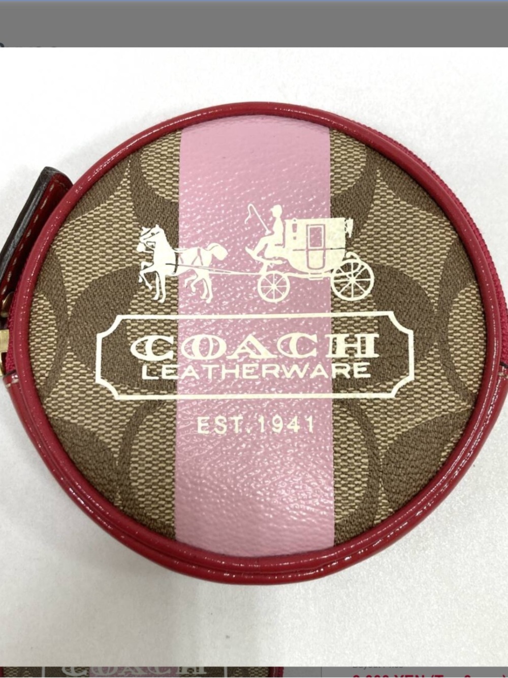 Coach Leatherware Tattersall Lined Coin Case EUC